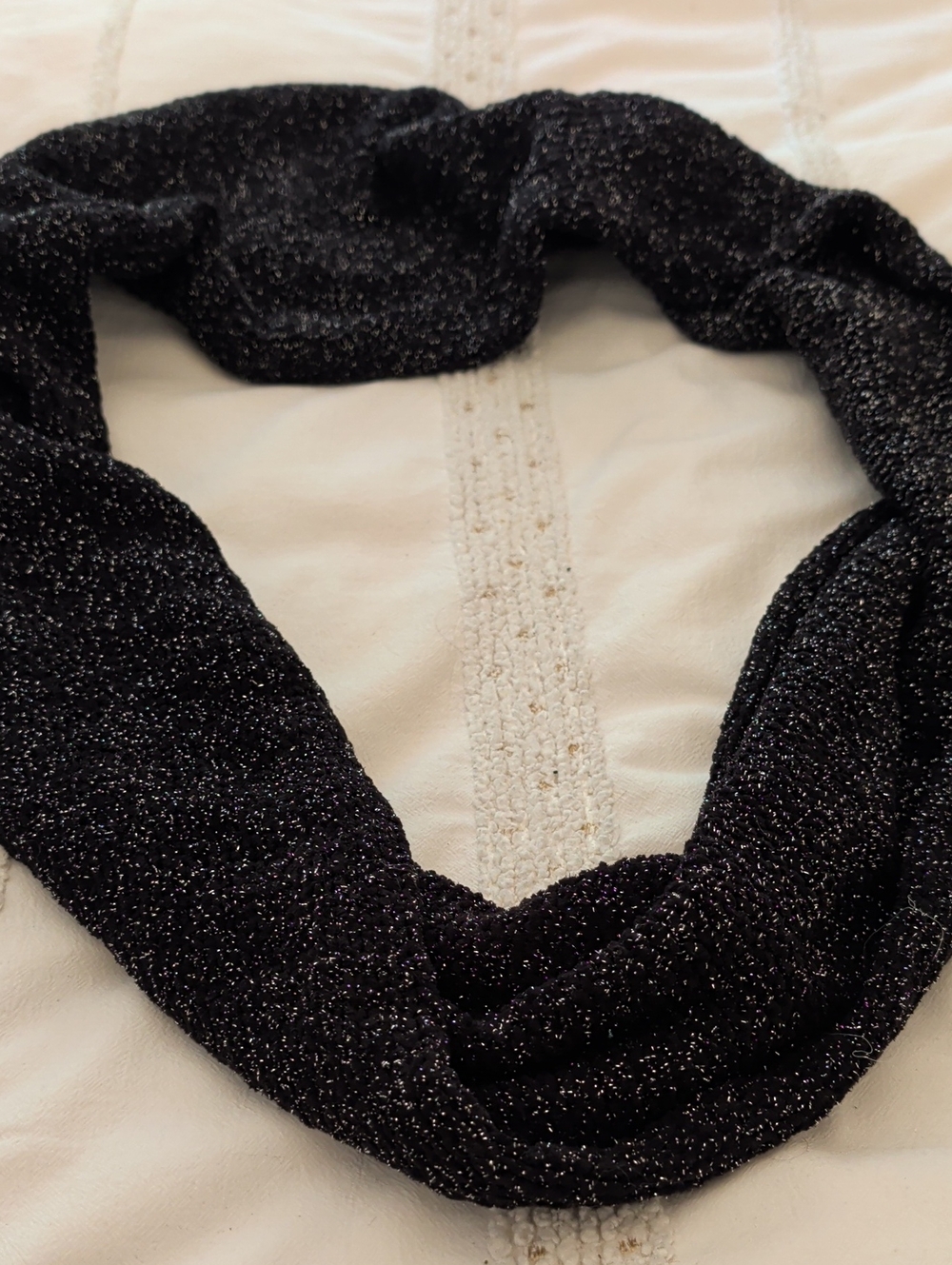 Black Sparkle Infinity Scarf - Women's Shimmery Loop